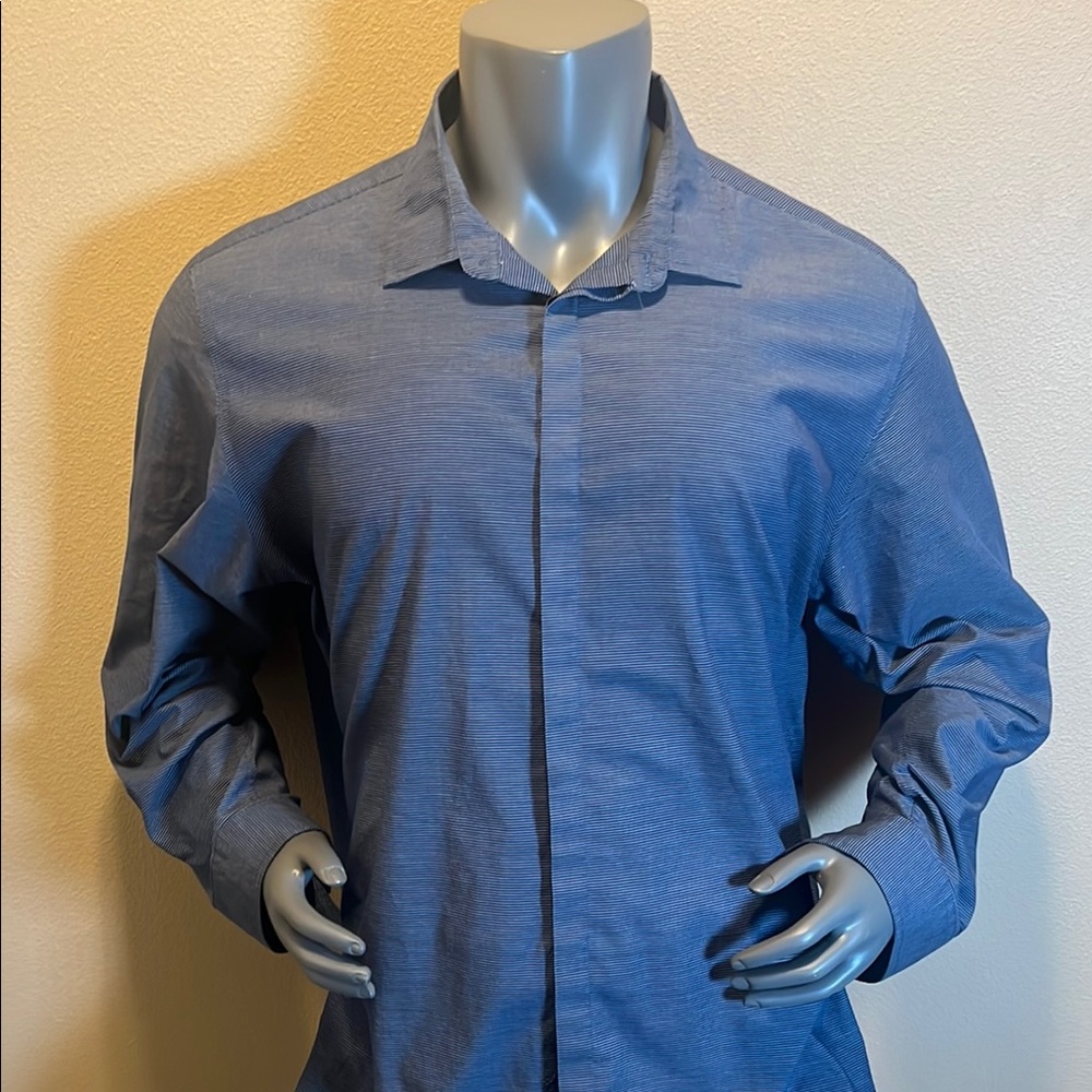 Alfani Slim Fit Stretch Men's Blue Dress Shirt size 2 XL